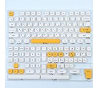 QPSJXN Koa Ocean Whale PBT Keycap Ensemble 135 claviers mécaniques MOA Disposition 7U ISO adaptée aux dispositions coréennes et Russes japonaises(Honey Milk-RU)