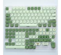 QPSJXN Koa Ocean Whale PBT Keycap Ensemble 135 claviers mécaniques MOA Disposition 7U ISO adaptée aux dispositions coréennes et Russes japonaises(Matcha-RU)