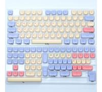 QPSJXN Koa Ocean Whale PBT Keycap Ensemble 135 claviers mécaniques MOA Disposition 7U ISO adaptée aux dispositions coréennes et Russes japonaises(Marshmallow-RU)