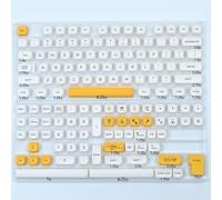 QPSJXN Koa Ocean Whale PBT Keycap Ensemble 135 claviers mécaniques MOA Disposition 7U ISO adaptée aux dispositions coréennes et Russes japonaises(Honey Milk-en)