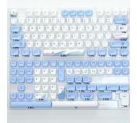 QPSJXN Koa Ocean Whale PBT Keycap Ensemble 135 claviers mécaniques MOA Disposition 7U ISO adaptée aux dispositions coréennes et Russes japonaises(Ocean Whale-RU)