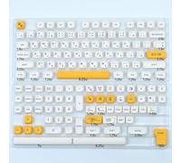 QPSJXN Koa Ocean Whale PBT Keycap Ensemble 135 claviers mécaniques MOA Disposition 7U ISO adaptée aux dispositions coréennes et Russes japonaises(Honey Milk-JA)