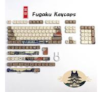 QPSJXN MOA Brown Japanese Painting Keycaps Custom Dye-Sublimation PBT 75% Keycaps Keycaps 140 Illustration Compatible avec Les claviers mécaniques