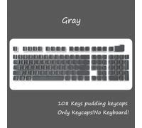 QPSJXN PBT OEM Profil 108 Pudding Keycaps pour MX Switch Keyboards mécaniques(Gray)