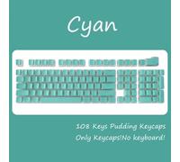 QPSJXN PBT OEM Profil 108 Pudding Keycaps pour MX Switch Keyboards mécaniques(Light Green)