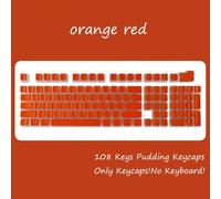 QPSJXN PBT OEM Profil 108 Pudding Keycaps pour MX Switch Keyboards mécaniques(Orange Red)