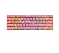 QPSJXN Profil OEM IMD-Tech Keycap Set 118 avec Conception de Brillance de Motif topographique(Pink 61 Keys)