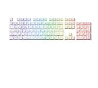 QPSJXN Profil OEM IMD-Tech Keycap Set 118 avec Conception de Brillance de Motif topographique(White 118 Keys)