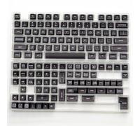 QPSJXN SA Profil Black and Yellow 142 PBT Double Shot Keycap Ensemble pour Les claviers de Jeu mécanique avec Divers commutateurs(Black Translucent)