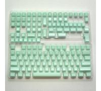 QPSJXN SA Profil Black and Yellow 142 PBT Double Shot Keycap Ensemble pour Les claviers de Jeu mécanique avec Divers commutateurs(Cyan Translucent)