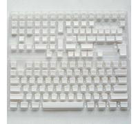 QPSJXN SA Profil Black and Yellow 142 PBT Double Shot Keycap Ensemble pour Les claviers de Jeu mécanique avec Divers commutateurs(White Translucent)