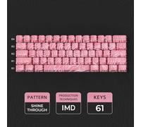 QPSJXN Topographic Keycap Set Profil OEM Profil IMD Technology Shine-Through Design Side Imprimé 61/118(Pink 61 Keys)