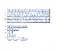QPSJXN Topographic Keycap Set Profil OEM Profil IMD Technology Shine-Through Design Side Imprimé 61/118(White 84 Keys)