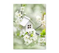 Qpswznk Impression sur Toile Fleurs Forêt Verte Grande Tableau Decoration Murale Prêt à Accrocher Peinture Moderne et Contemporaine Idée Cadeau Élégante et Originale 40x60cm