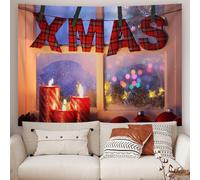 Qpswznk Tapisserie Murale Bougie Flocon Neige Tapisserie Murale Décorative Chambre, Coloré, pas Facile à Décolorer, Convient pour Salon Dortoir, Studio Room Decor 100x75cm