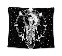 Qpswznk Tapisserie Murale Squelette Noir Tapisserie Murale Décorative Chambre, Coloré, pas Facile à Décolorer, Convient pour Salon Dortoir, Studio Room Decor 200x150cm