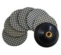 QPSYYB Lot de 6 tampons polissage à sec 4 pouces, 100 mm, flexibles, diamantés, for mur en marbre, granit, pierre, disque ponçage,0225