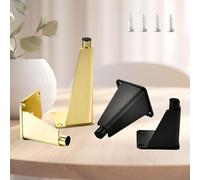 QPTGWPBZY Lot de 4 Pieds de Meubles réglables en Aluminium Massif - 2,36 à 11,8 Pouces, Pieds de Table Basse/Banc avec vis for Bureau à Monter soi-même(Gold,20cm/7.87inch)