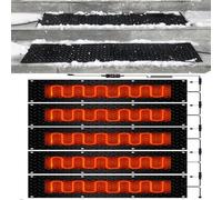QPTGWPBZY Tapis de Fonte de Neige extérieur - Tapis de Fonte de Glace en Caoutchouc for allées, trottoirs, escaliers et Portes - 360 W, avec Cordon d'alimentation(25.4x90cmx5Pcs)