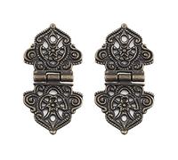 QPWYSH Charnière, 2 Pièces De Charnières À Fleurs Creuses Rétro, Charnières De Porte D'armoire en Métal, Utilisées pour Les Boîtes en Bois, Les Coffrets Cadeaux, Etc.