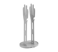 Qpz680 Support pour gants de cuisine avec plateau en plastique Gris 34 x 16 x 13 cm