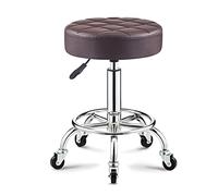 QPZK Tabouret rond pivotant à hauteur réglable, tabouret de pédicure pour ongles avec roues et siège rond plus large pour spa médical, esthétique, café