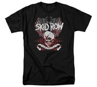 QQ2esUer igczobuxlwesk Skid Row Winged Skull Mens Short Sleeve T Shirt Black Black M