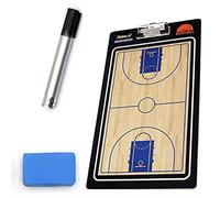 QQAA Panneau Tactique Basketball Double Face Sport, Plaquette Basket Portable en PVC, Tableau Tactique d'entraîneur, avec Stylo Marqueur Effaçable a Sec 2 en 1
