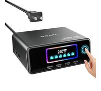 QQAPL Station de charge USB C à écran tactile de 5,7 cm pour plusieurs appareils, bloc de chargeur de bureau 240 W double 140 W pour Apple MacBook, iPad, iPhone, montre, Airpods, Dell, HP, Surface