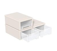 Qqbine Lot de 3 Tiroirs de Rangement Empilables en Plastique, Transparent Commode Empilable, 6,8 L