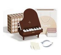 QQCHGOL Haut-parleur Bluetooth rétro avec chargeur sans fil 15 W, haut-parleur piano 5 en 1 jouable avec veilleuse à 3 niveaux à intensité variable, support de téléphone, 22 heures d'autonomie, cadeau