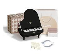 QQCHGOL Haut-parleur Bluetooth rétro avec chargeur sans fil 15 W, haut-parleur piano 5 en 1 jouable avec veilleuse à 3 niveaux à intensité variable, support de téléphone, 22 heures d'autonomie, cadeau
