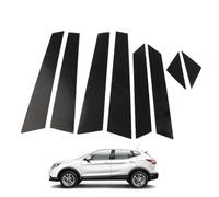 QQDQUUHV Garniture de Poteau de Pilier Fibre de Carbone Noir pour Qashqai J11 2015-2022 Autocollant Accessoires de Voiture Ensemble de Décoration de Porte Fenêtre