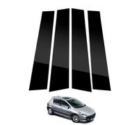 QQDQUUHV Garniture de Poteau de Pilier Noir Brillant pour 307 2004-2013 Autocollant Accessoires de Voiture Ensemble de Décoration de Porte Fenêtre