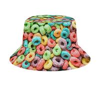QQIAEJIA Chapeau bob à pizza Pepperoni pour femme, casquette de pêcheur amusante pour homme, chapeau de plage mignon pour filles, Céréales à fruits, taille unique