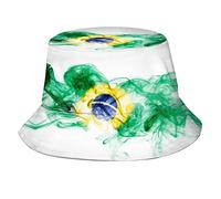 QQIAEJIA Chapeau bob amusant avec drapeau brésilien du Brésil, chapeau de pêche pliable pour homme et femme, Brazil-012, taille unique