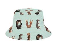 QQIAEJIA Chapeau bob mignon teckel, casquette de pêcheur d'été pour femme et homme, chapeau de soleil de plage, casquette réversible pliable, Comme indiqué sur la photo, taille unique