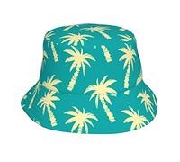 QQIAEJIA Chapeau bob palmier bleu pour homme et femme - Chapeau de plage pliable pour l'été et l'extérieur, Comme indiqué sur la photo, taille unique