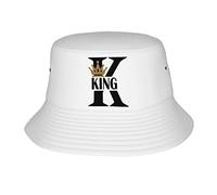 QQIAEJIA Chapeau bob tendance King and Queen pour couple, chapeau de soleil pliable, chapeau de pêcheur pour homme et femme, roi 06, taille unique