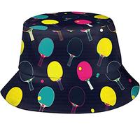 QQIAEJIA Chapeau de ping-pong coloré avec balles et pagaies - Chapeau de pêcheur pour homme et femme, Comme indiqué sur la photo, taille unique