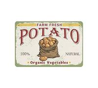 QQIAEJIA Ferme Pomme De Terre Fraîche Signe en Métal Plaque en Métal Art Suspendu Fer Peinture Rétro Maison Cuisine Jardin Garage Mur Décor 8'x12'34;