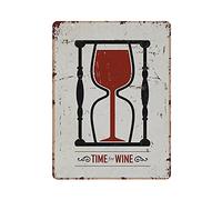 QQIAEJIA Signe en étain en métal Temps de fête pour Signe en étain de vin Enseigne en Aluminium en métal Décoration Murale Vintage Affiche rétro pour Bars Restaurants Cafés Pubs Décoration de la mais