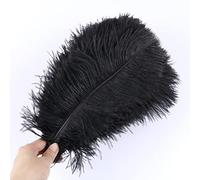 QQLADY 10 pièces Plumes d'autruche Noires Naturelles pour Artisanat Mariage décoration de la Maison 15-20cm/25-30cm/30-35cm fête Plumes d'autruche pièce maîtresse