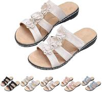 QQLADY 2025 Women's Summer Bohemian Wedge Comfortable Breathable Arch Support Orthopedic Sandals, Casual Beach Walking Sandals (White,41)