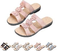 QQLADY 2025 Women's Summer Bohemian Wedge Comfortable Breathable Arch Support Orthopedic Sandals, Casual Beach Walking Sandals (Pink,39)
