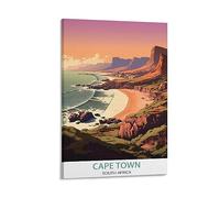 QQLADY Affiches sur toile vintage pour décoration murale de salon, chambre à coucher, Cape Town Afrique du Sud, 40 x 60 cm
