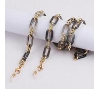 QQLADY Ambre Acrylique Bouton chaîne Lunettes Lunettes chaîne Femmes Anti-Perte Masque Suspendu Lunettes de Soleil lanières Tenir Cordon Sangle Corde Collier