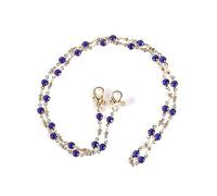 QQLADY Bohème cristal lunettes chaîne femmes coeur perle perlé masque suspendu corde lunettes accessoires masque chaîne lunettes de soleil corde chaîne