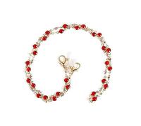 QQLADY Chaîne de lunettes élégante en métal, polyvalente, avec cordon ajustable pour hommes et femmes, disponible en Clear avec accents rouges