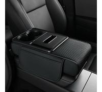 QQLADY Coussin Accoudoir Voiture pour Audi A3 Sportback/A3 Saloon, Coussin de Console Centrale 4-en-1 Multifonction avec Poches Latérales de Rangement, Anti-Rayures, Confortable,B Black
